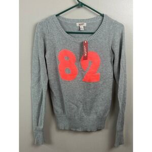 Arizona Jean Company Grey Orange 82 Graphic Knit Sweater Women's Small